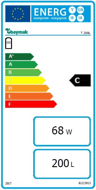 Baymak Aqua 200 Lt Tek Serpantinli Boyler Enerji Etiketi